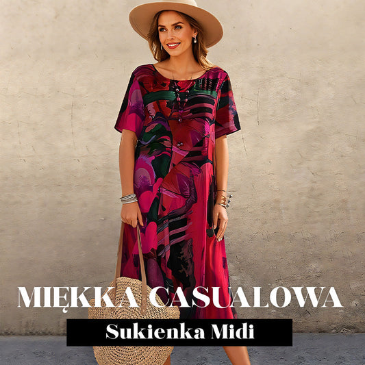 [S-4XL]✨Zwiewna sukienka w jasnych, tropikalnych kolorach