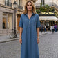 👗 TERAZ 50% ZNIŻKI! 👖 Swobodna sukienka koszulowa midi z kieszeniami z dżinsu – miękki dżins i luźny krój – praktyczne kieszenie, idealna na co dzień – wygodna i uniwersalna ✨🌸