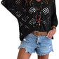⏰ Ostatni dzień oferty – 50% zniżki! 🔥 Top damski w stylu boho z koronkowymi (szydełkowymi) detalami, beżowy, z dekoltem w szpic 👚✨🌸