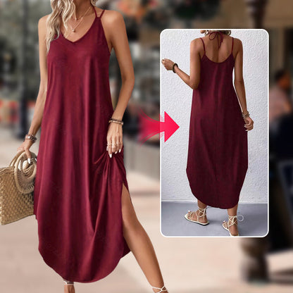 🔥Modna, oddychająca sukienka na ramiączkach spaghetti